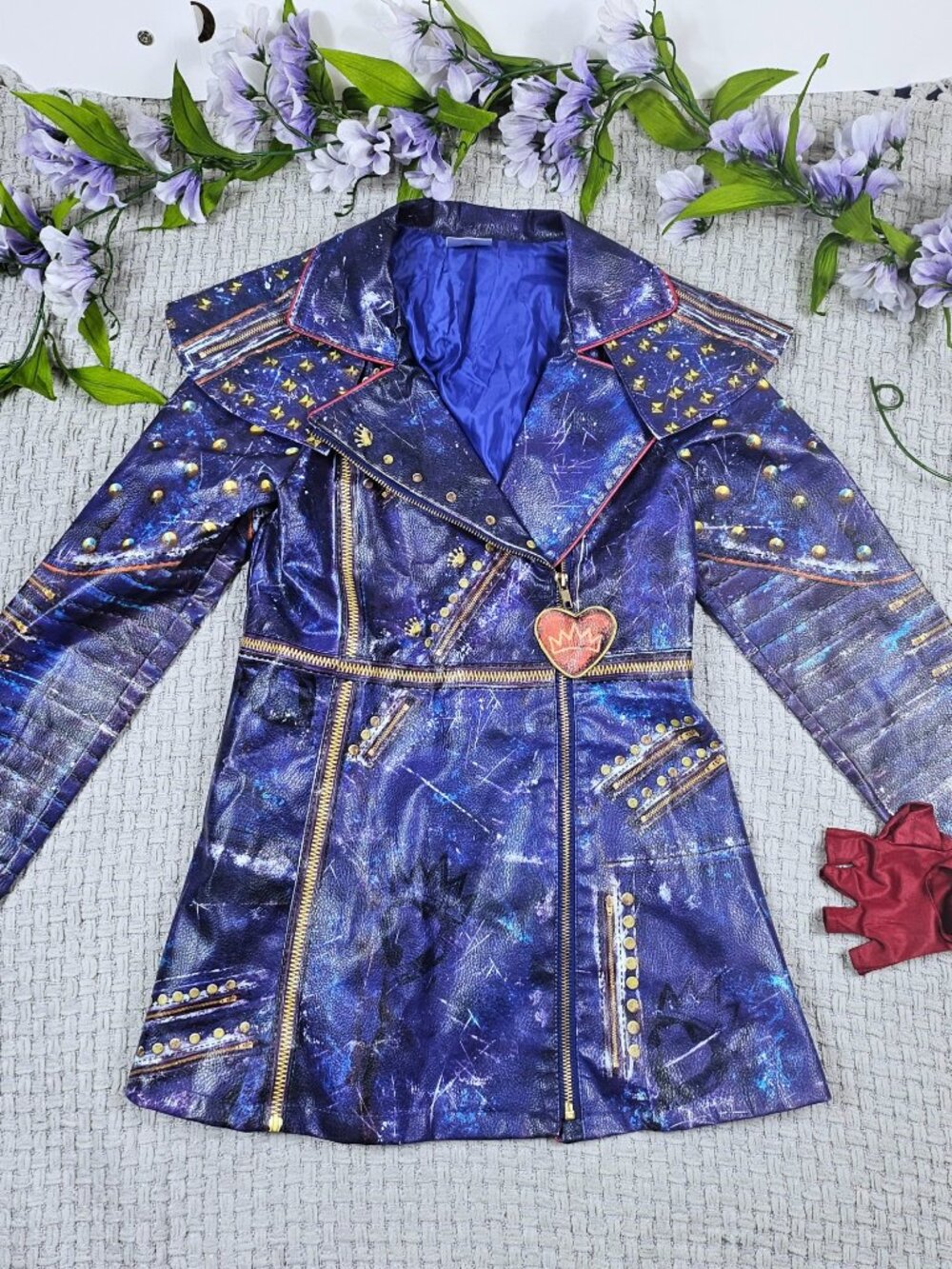 Disney Store Descendants Faux Leather Evie Costume Jacket Girls 9/10